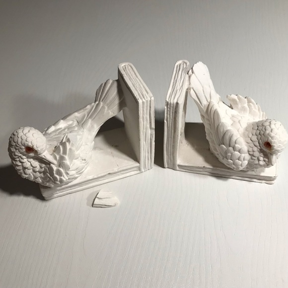 Vintage Porcelain Dove Book Ends - Picture 5 of 9